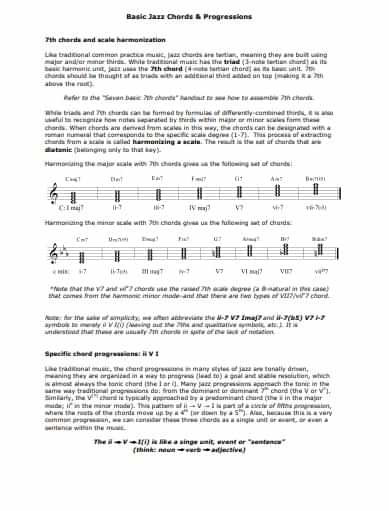 Jazz Piano Chord Progression pdf
